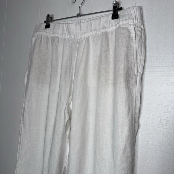Pure Jill J. Jill Women’s 100% Linen Trapunto Stitched Pants White Size MP NWT - Picture 3 of 7
